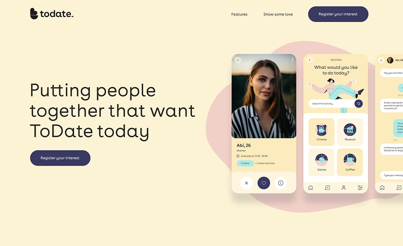 ToDate website design