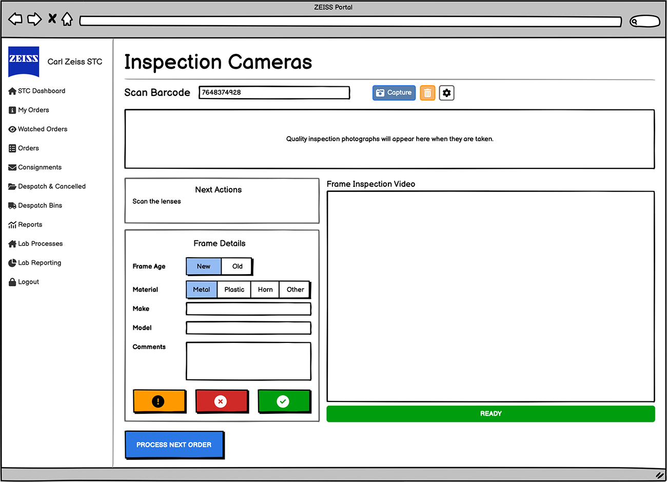 Desktop app wireframe 1