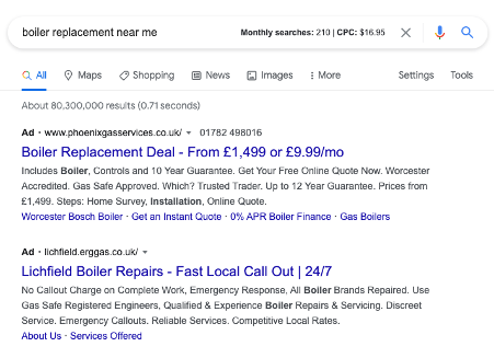 example of ppc ads