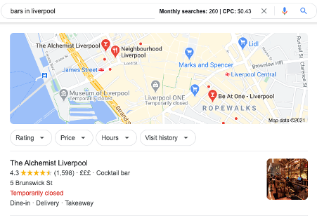 example of local keyword search